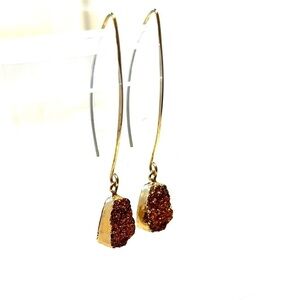 DANGLE Teardrop Druzy Earrings copper